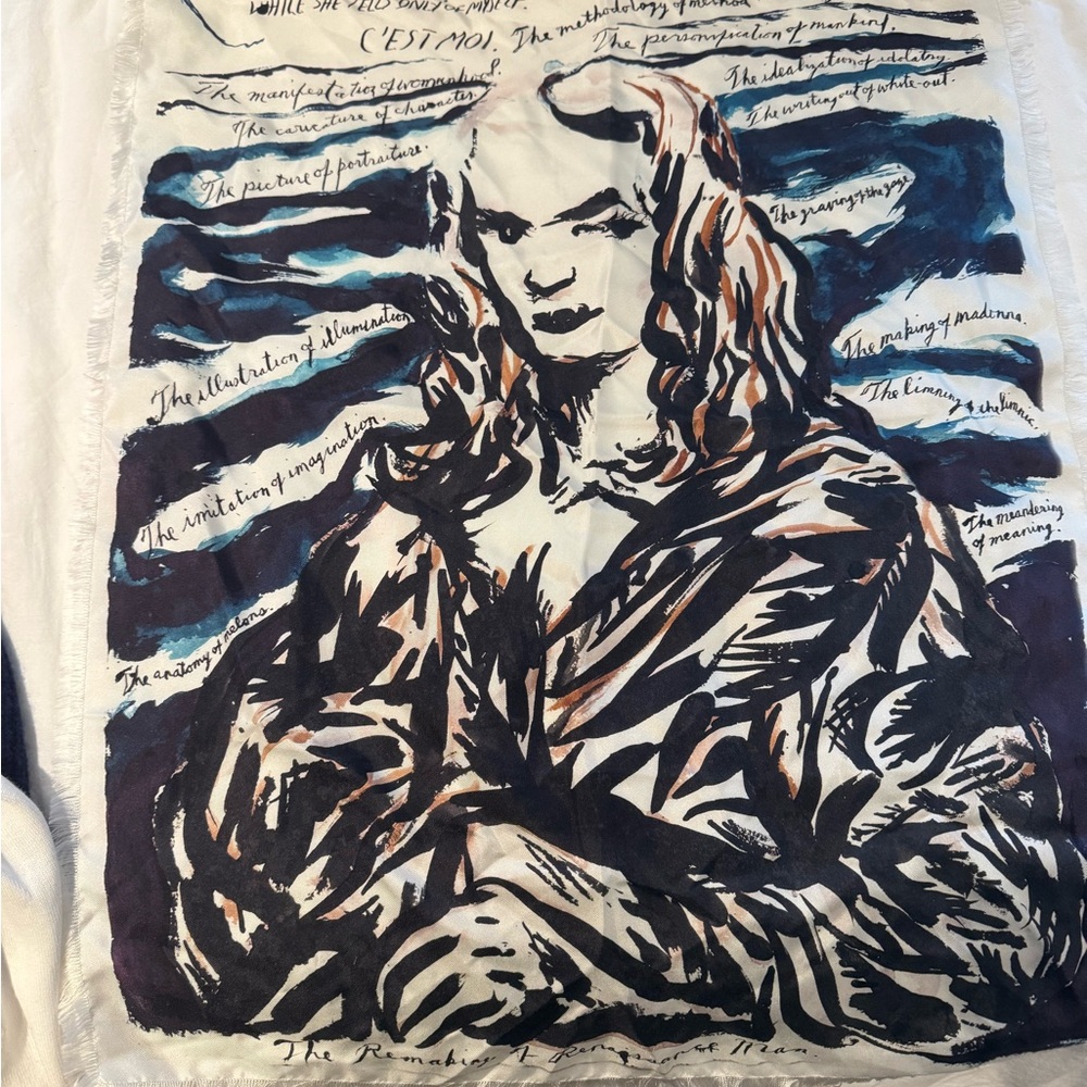 Artistic Graphic Scarf DIOR with tags. Dior & Raymond Pettibon